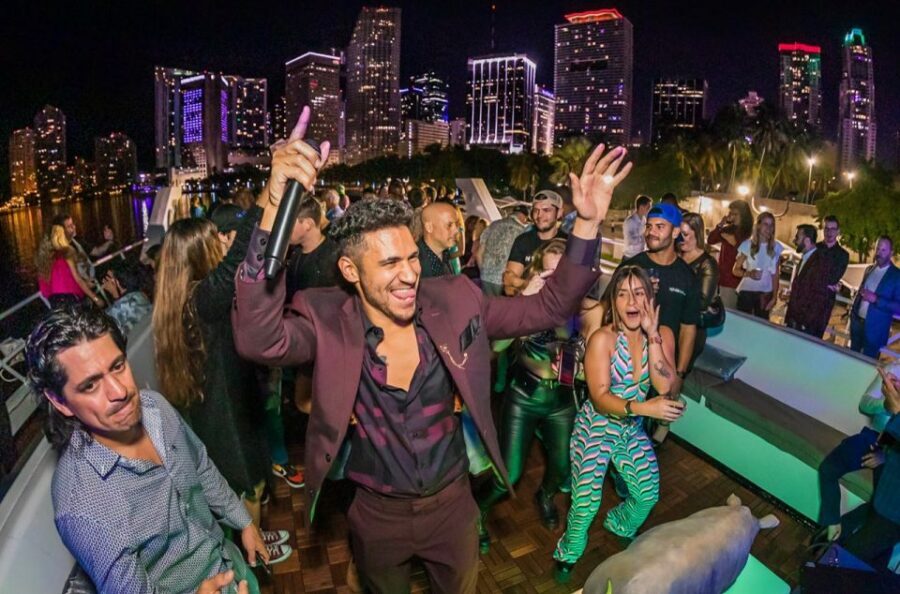 100ft 200 passenger 3 story mega yacht w open bar at Bayside - The nightclub vibe: open bar, live DJ, and where the party happens