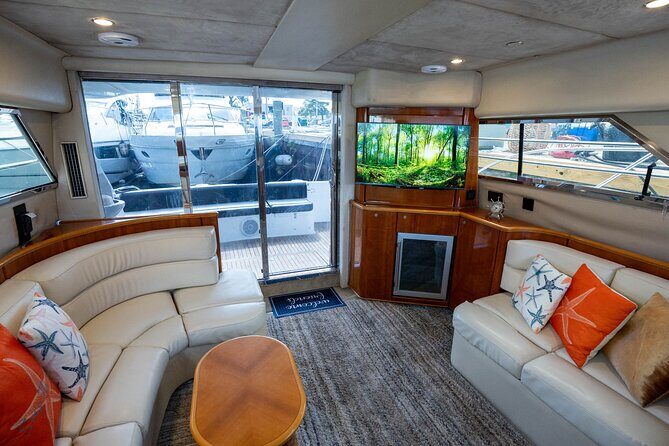 70ft + Free Hour | Miami Yacht Rental | 3 to 8 Hours | 13 ppl - Miami skyline on the water: what this charter feels like