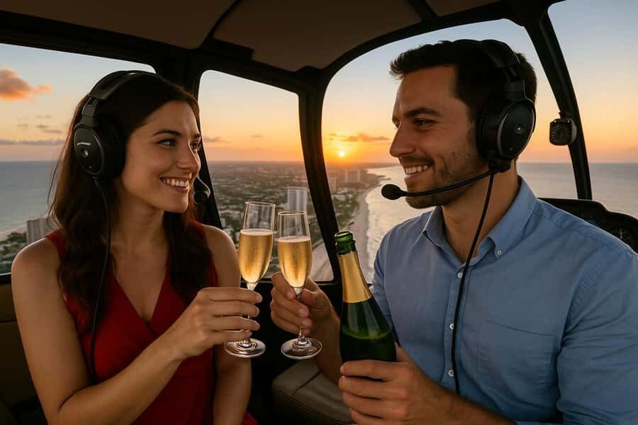 Fort Lauderdale : Romantic Champagne Helicopter Flight Tour - The flight schedule: what the 1 hour really means