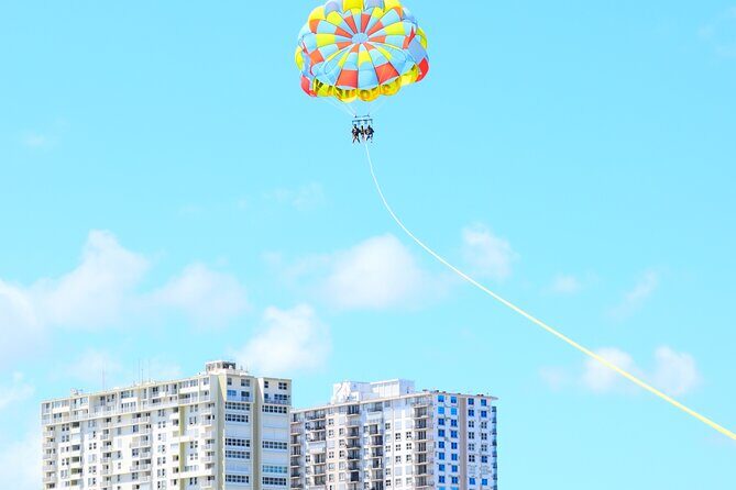 High Life Parasail - The up-in-the-air part: 2–3 at a time, up to 12 guests per trip