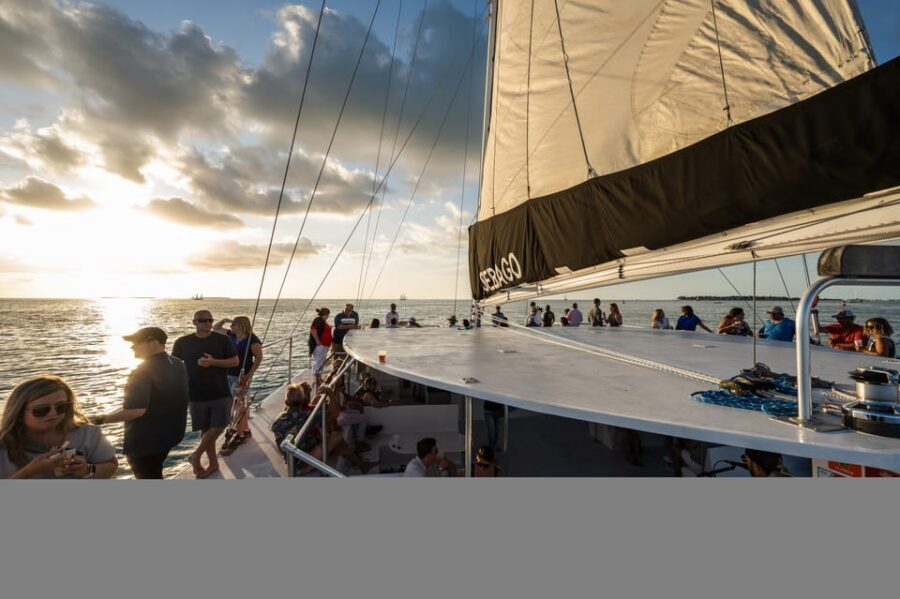 Key West: Catamaran Champagne Sunset Sail - How the Captain Makes the Sunset Work: Positioning for Marquesa