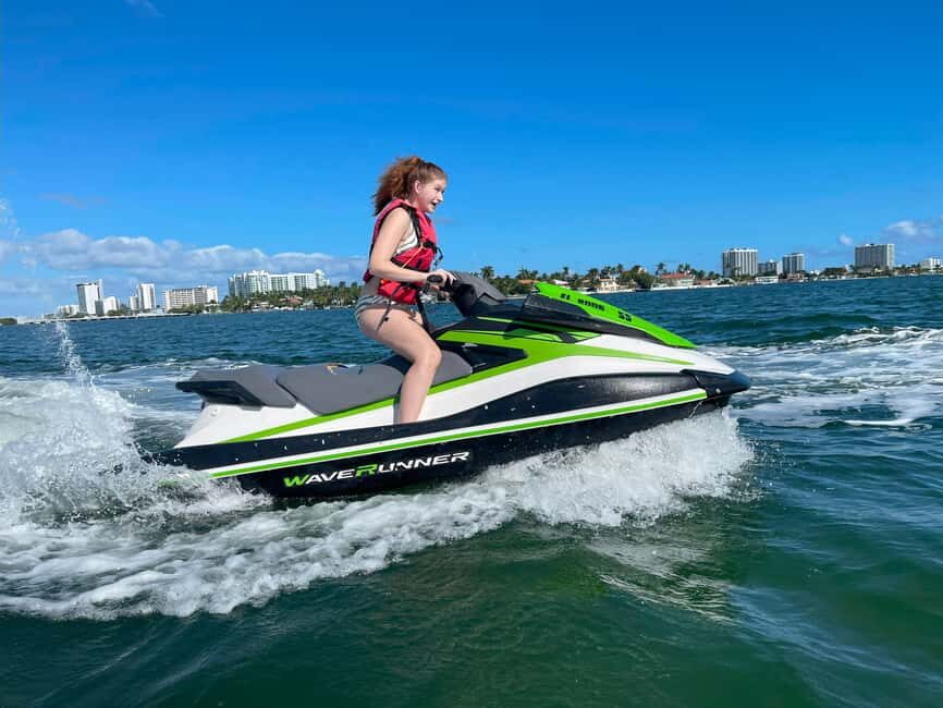 Miami Beach Jet Ski Rentals 1 Ski for 1 Person 60 Min - What’s Included on the Water: Instructor, Life Jacket, Boat Ride