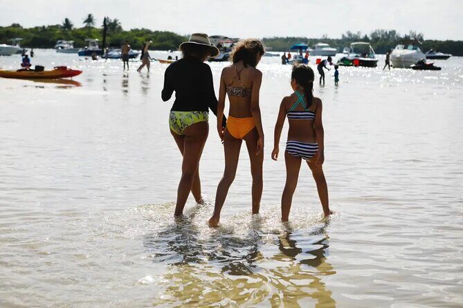 Miami Biscayne Bay Boat Tour with Sandbar Experience. - Boat time with shade, music, plus fruit and cold drinks