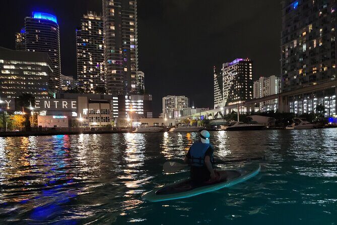 Miami City Lights Night SUP or Kayak - Miami City Lights at 8:30 pm: why night beats day