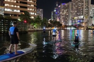 Miami City Lights Night SUP or Kayak - Kayak or SUP on arrival: pick what fits your comfort