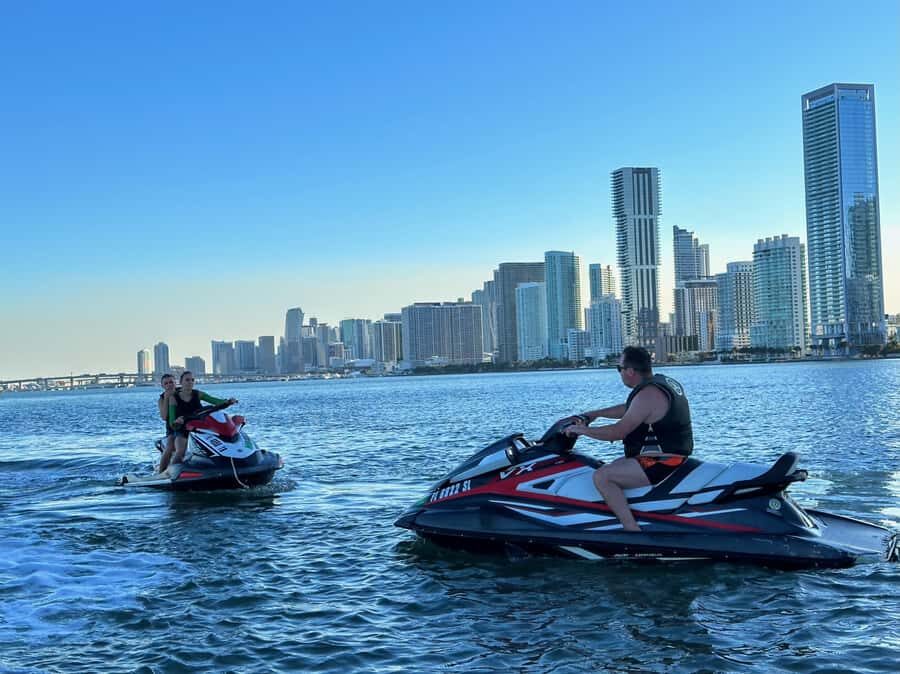 Miami: Jet Ski Adventure with Boat Ride from Downtown - Money math: $40 per person plus the $100 per jet ski on arrival