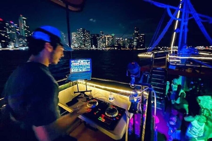 Miami Party Boat Cruise with City Lights & Skyline Views - Venetian Islands: a calmer-feeling angle with skyline framing