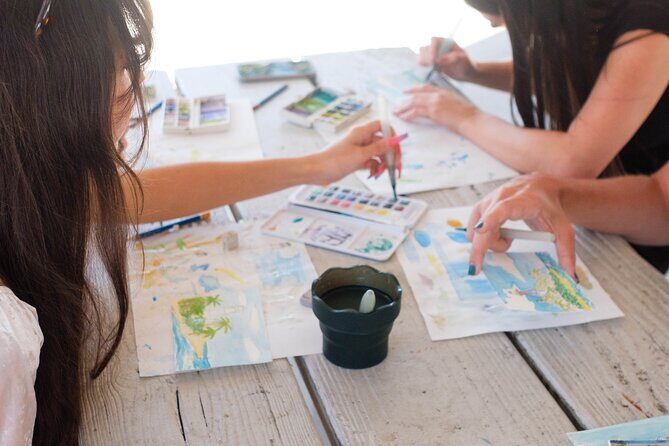 Watercolor Postcard Painting with a Local Artist - Your Subject: Lighthouse, Palms, and Wildlife You Might Spot